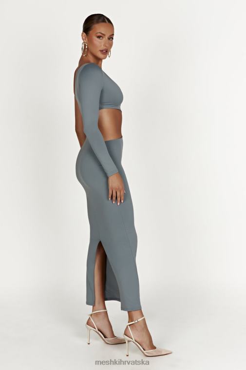 Meshki joyce maksi haljina od recikliranog najlona XH4NH309 odjeća svijetli ugljen