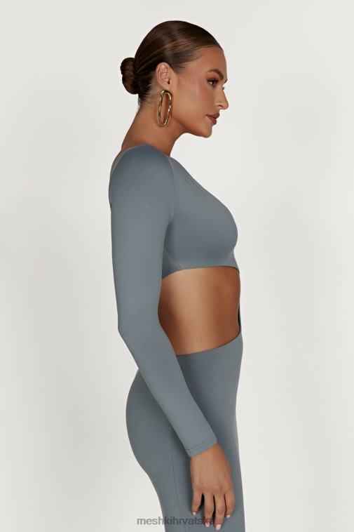 Meshki joyce maksi haljina od recikliranog najlona XH4NH309 odjeća svijetli ugljen