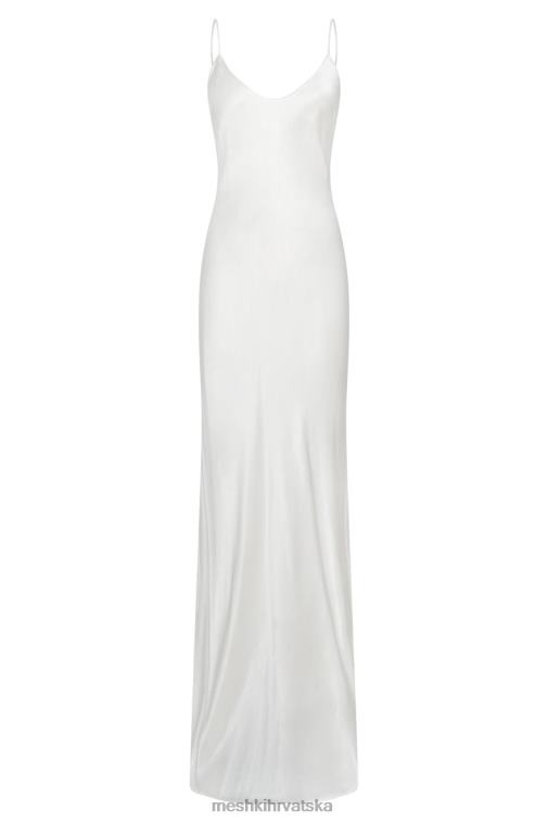 Meshki kailey maxi haljina s niskim leđima i odvojivom mašnom XH4NH96 odjeća bijela