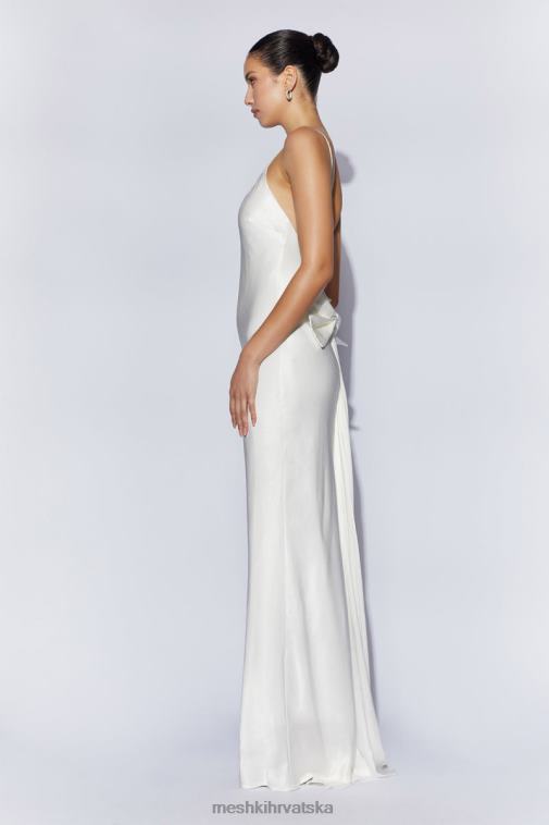 Meshki kailey maxi haljina s niskim leđima i odvojivom mašnom XH4NH96 odjeća bijela