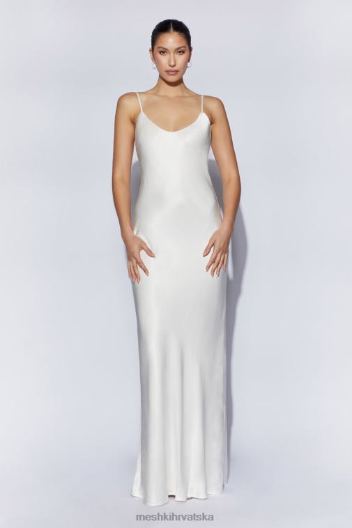 Meshki kailey maxi haljina s niskim leđima i odvojivom mašnom XH4NH96 odjeća bijela