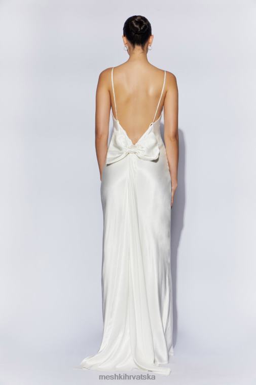 Meshki kailey maxi haljina s niskim leđima i odvojivom mašnom XH4NH96 odjeća bijela
