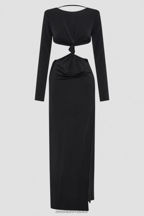 Meshki kiandra maxi haljina s čvorovima XH4NH271 odjeća crno