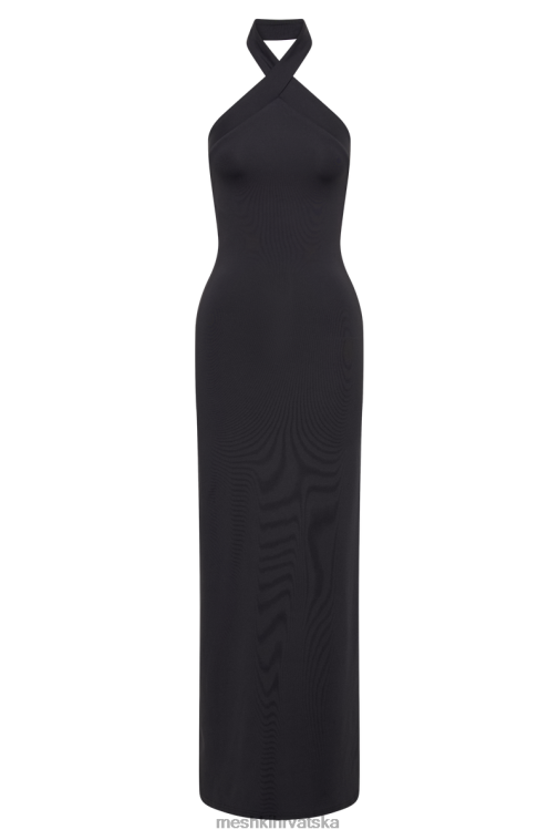 Meshki kimberley maksi haljina s halterima od recikliranog najlona XH4NH93 odjeća crno