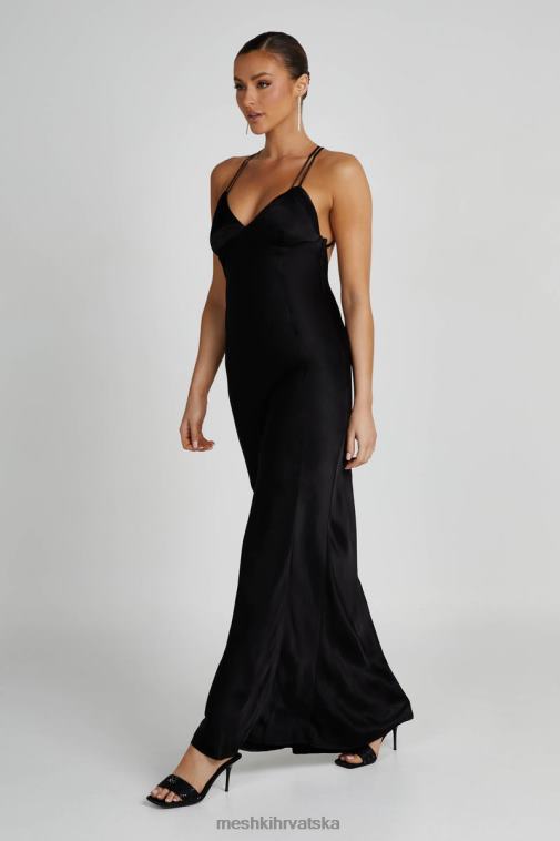 Meshki makari satenska maksi haljina XH4NH134 odjeća crno