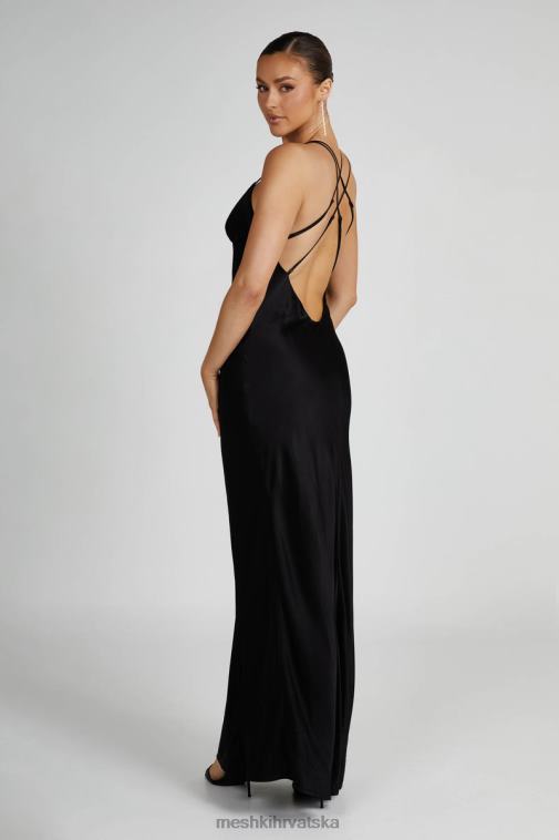 Meshki makari satenska maksi haljina XH4NH134 odjeća crno