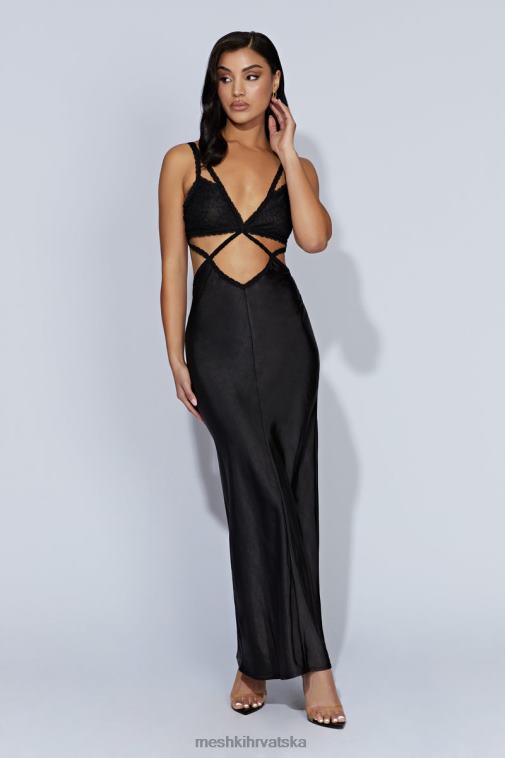 Meshki maksi haljina od serafinske čipke XH4NH692 odjeća crno