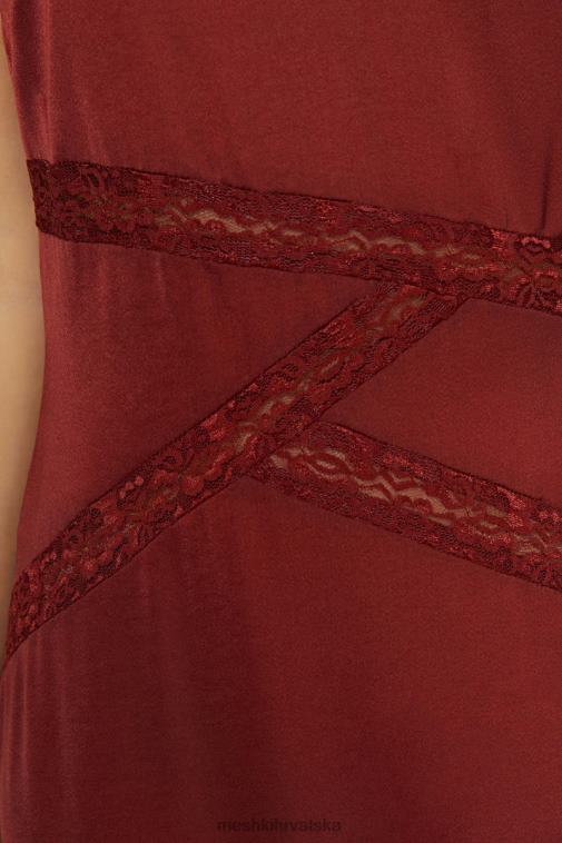 Meshki maksi haljina od spojene čipke XH4NH508 odjeća čokolada od višanja