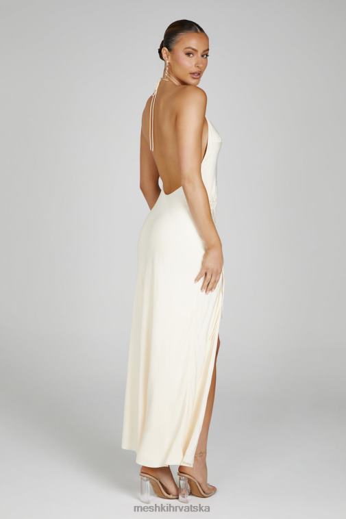 Meshki maksi haljina s halterima XH4NH129 odjeća kost