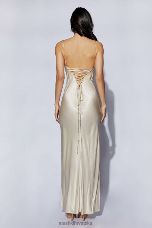 Meshki maksi slip haljina od kore na vezanje XH4NH661 odjeća šampanjac