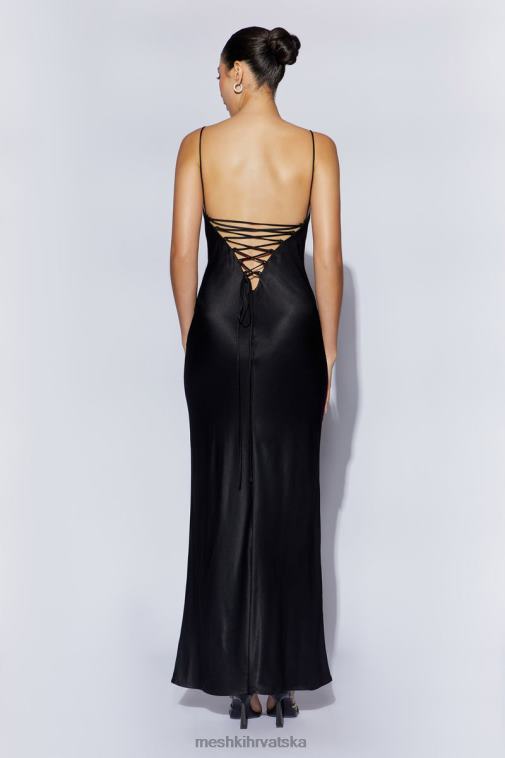 Meshki maksi slip haljina od kore na vezanje XH4NH709 odjeća crno