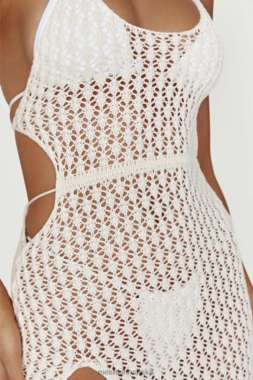 Meshki malia izrezana heklana maksi haljina XH4NH698 odjeća krema