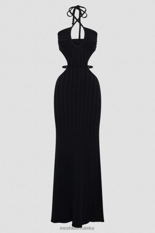 Meshki minerva izrezana pletena maksi haljina XH4NH290 odjeća crno