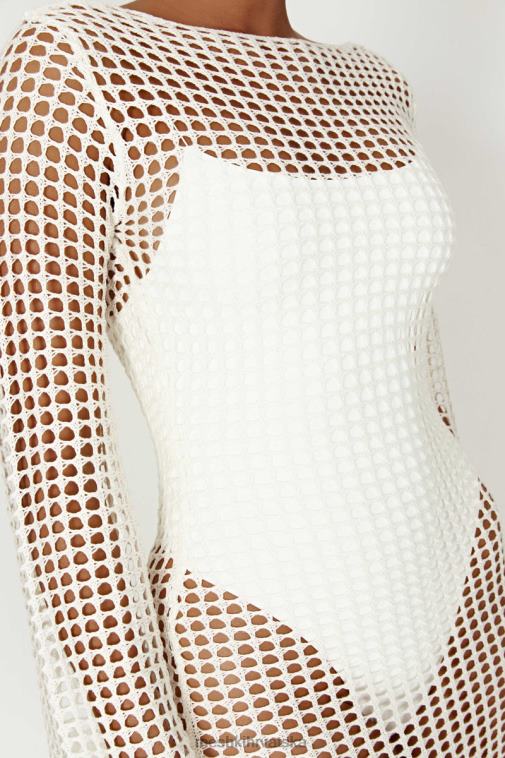 Meshki murphy heklana maksi haljina dugih rukava XH4NH500 odjeća bijela