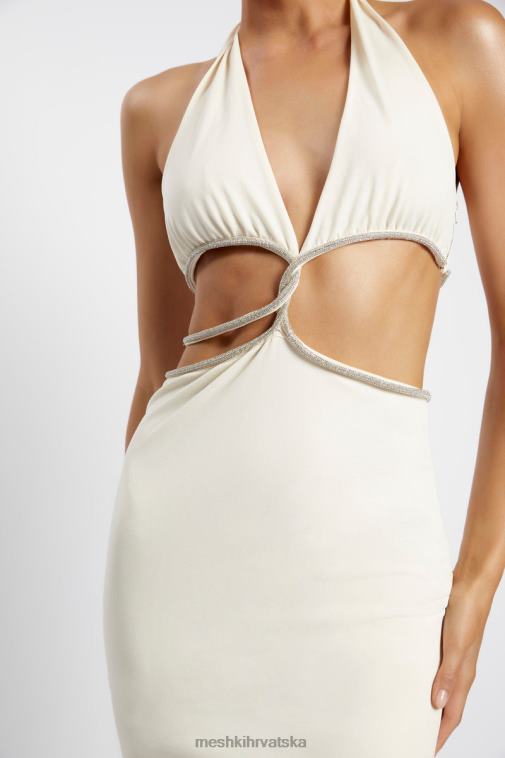 Meshki nicha diamante izrezana maksi haljina XH4NH482 odjeća kost