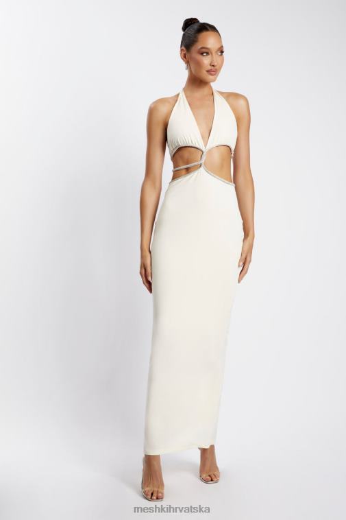 Meshki nicha diamante izrezana maksi haljina XH4NH482 odjeća kost