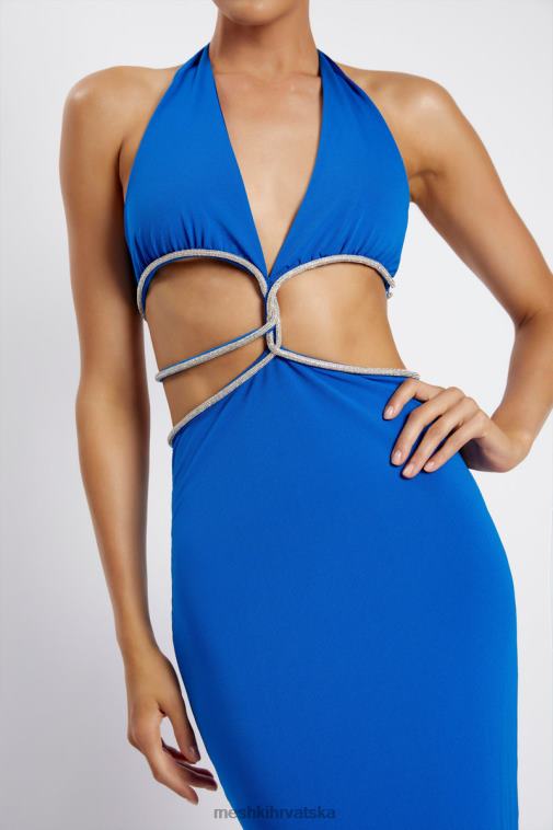 Meshki nicha diamante izrezana maksi haljina XH4NH701 odjeća kobalt plava