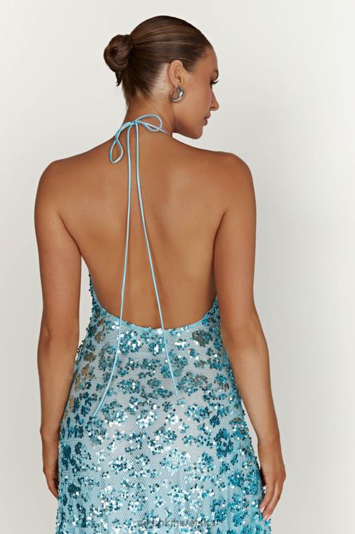 Meshki nicola maxi haljina sa šljokicama s dubokim izrezom XH4NH583 odjeća puder plava