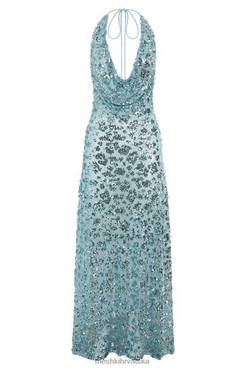 Meshki nicola maxi haljina sa šljokicama s dubokim izrezom XH4NH583 odjeća puder plava