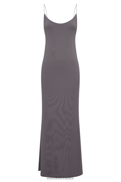 Meshki nikkita maksi haljina s naramenicama od recikliranog najlona XH4NH104 odjeća drveni ugljen