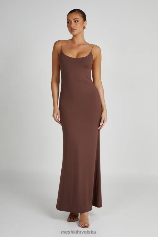 Meshki nikkita maksi haljina s naramenicama od recikliranog najlona XH4NH97 odjeća moka