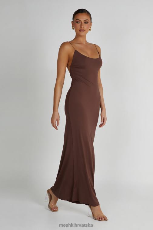 Meshki nikkita maksi haljina s naramenicama od recikliranog najlona XH4NH97 odjeća moka
