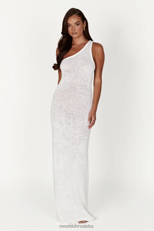 Meshki paisley pletena maksi haljina na jedno rame XH4NH186 odjeća bijela