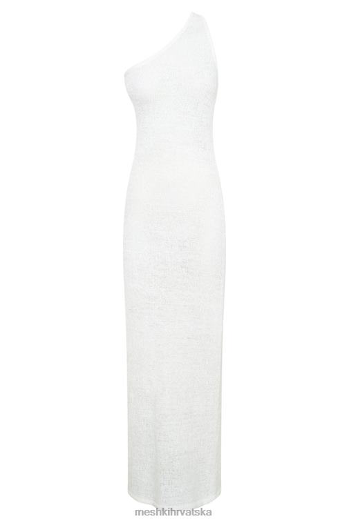 Meshki paisley pletena maksi haljina na jedno rame XH4NH186 odjeća bijela