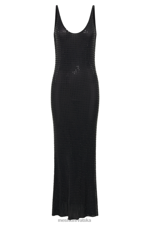 Meshki pam četvrtasta dijamantna maksi haljina XH4NH131 odjeća crno
