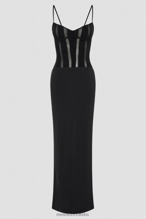 Meshki priya obložena maksi haljina XH4NH145 odjeća crno