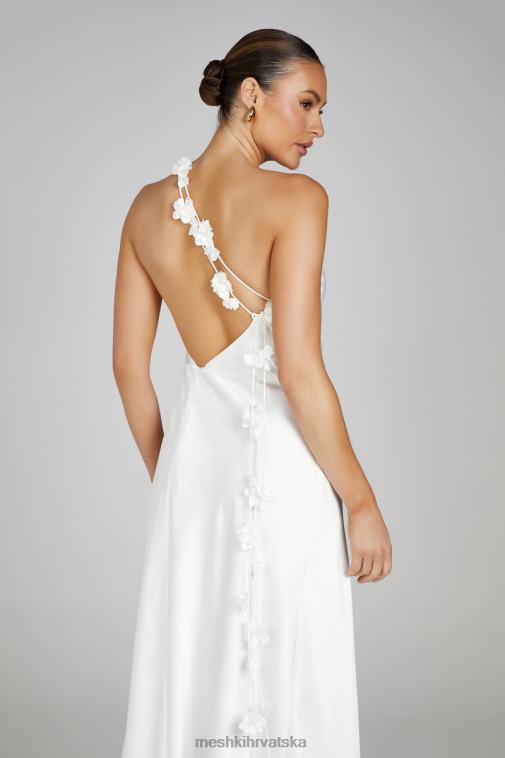 Meshki rebecca ružičasta maksi haljina na jedno rame XH4NH103 odjeća bijela