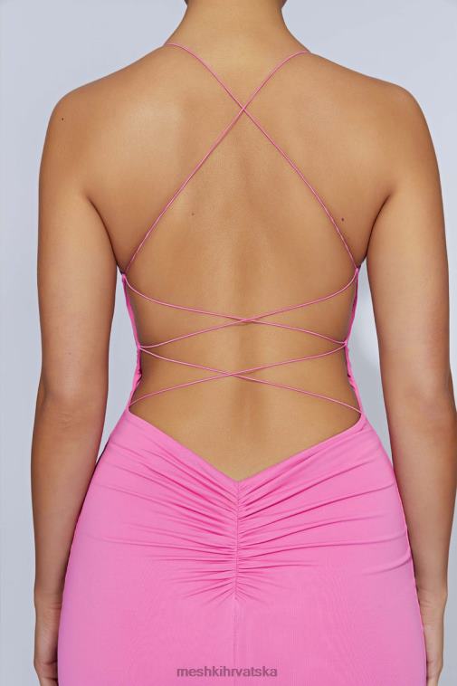 Meshki sabine maksi haljina bez leđa XH4NH205 odjeća žvakaća guma ružičasta