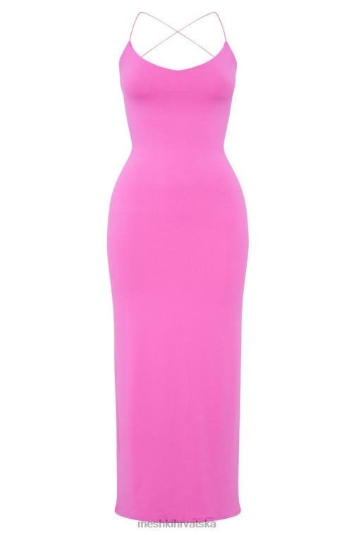 Meshki sabine maksi haljina bez leđa XH4NH205 odjeća žvakaća guma ružičasta