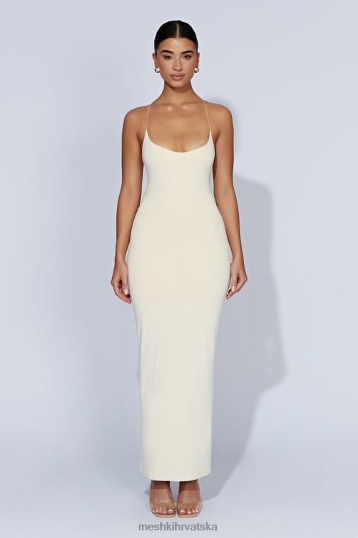 Meshki sabine maksi haljina bez leđa XH4NH328 odjeća krema