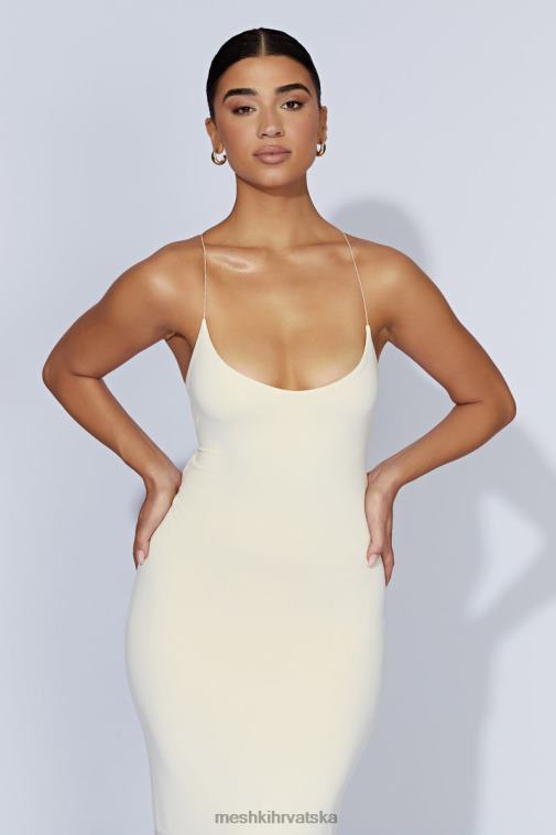 Meshki sabine maksi haljina bez leđa XH4NH328 odjeća krema