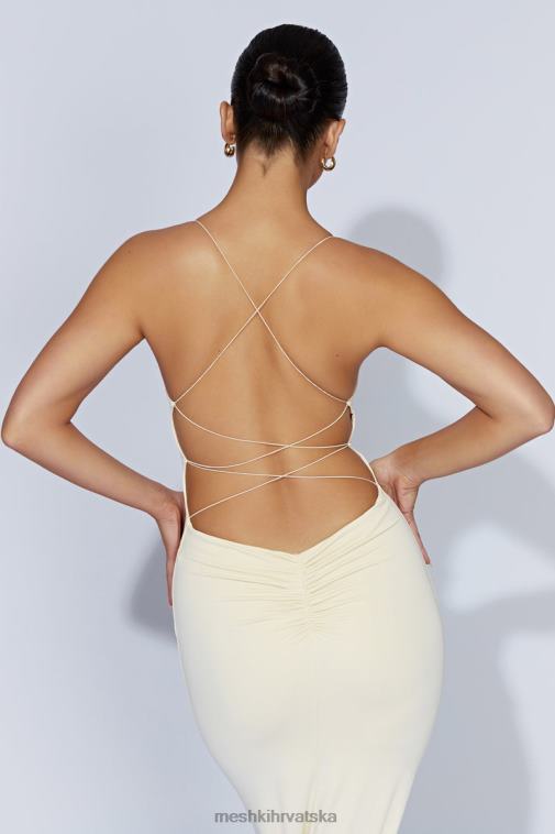 Meshki sabine maksi haljina bez leđa XH4NH328 odjeća krema