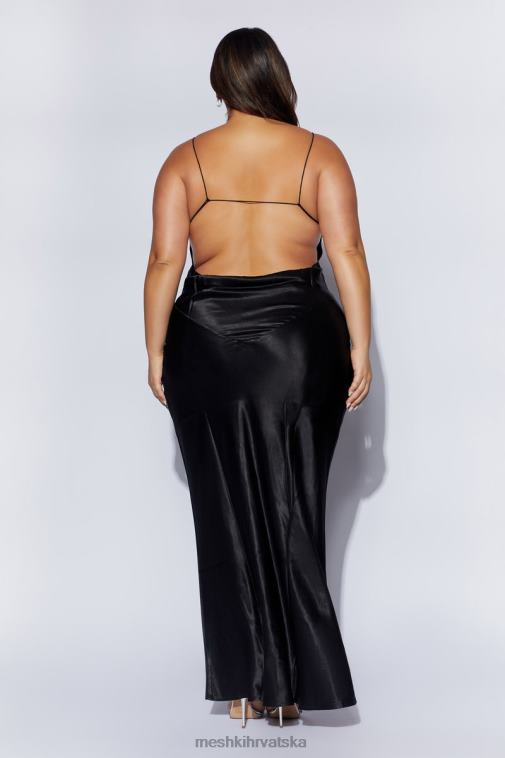 Meshki sadie maksi satenska slip haljina s halterima XH4NH629 odjeća crno