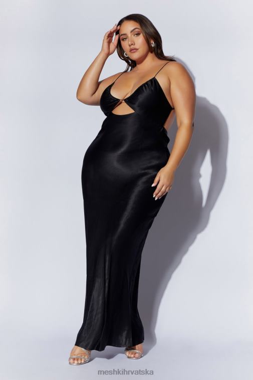 Meshki sadie maksi satenska slip haljina s halterima XH4NH629 odjeća crno