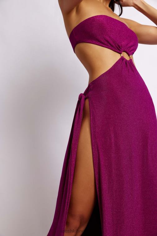 Meshki sierra svjetlucava haljina bez naramenica XH4NH657 odjeća ljubičasto svjetlucanje