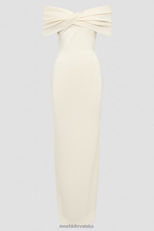 Meshki terese pletena maksi haljina s otvorenim ramenima XH4NH299 odjeća krema