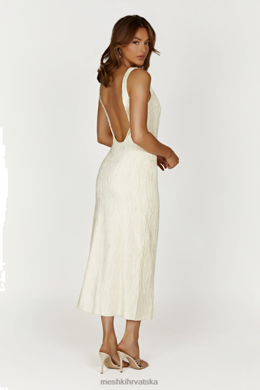 Meshki theia plisse maxi haljina XH4NH335 odjeća slonovača