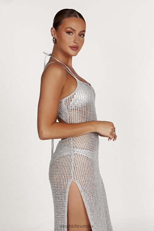 Meshki zelda heklana maksi haljina sa šljokicama XH4NH502 odjeća srebro