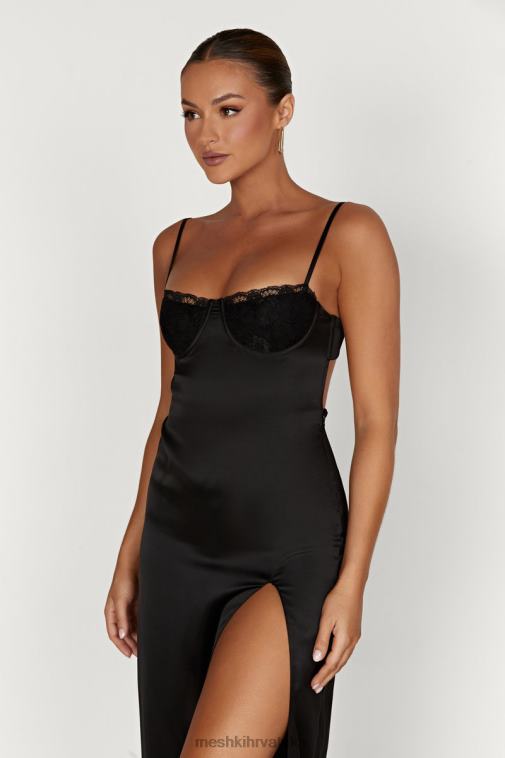 Meshki zuleyka satenska maksi haljina XH4NH447 odjeća crno