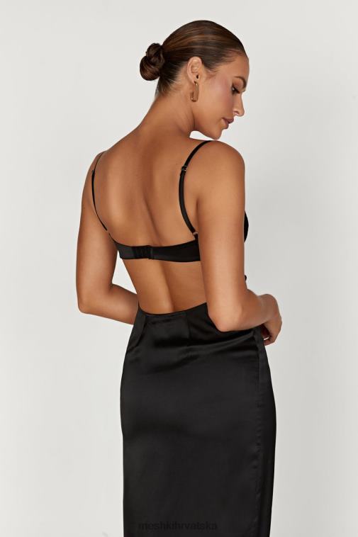 Meshki zuleyka satenska maksi haljina XH4NH447 odjeća crno