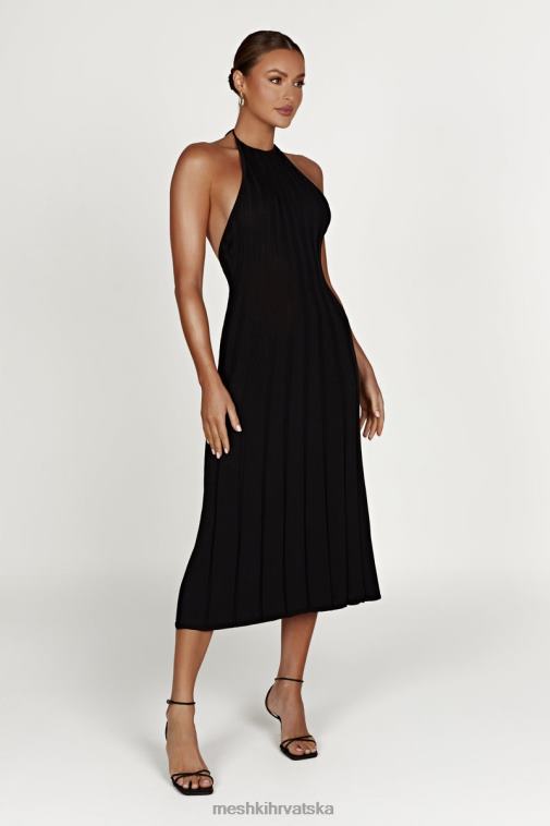 Meshki adrienne midi haljina s halterima XH4NH400 odjeća crno