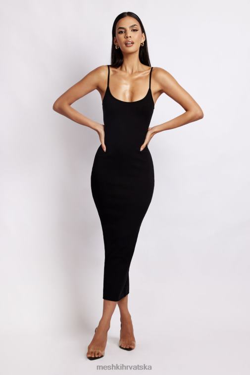 Meshki alexis rebrasta cami midi haljina XH4NH361 odjeća crno