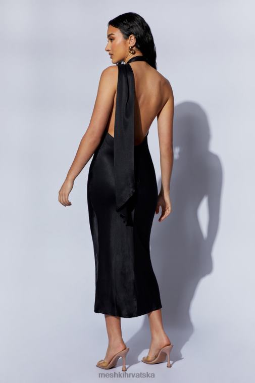 Meshki astrella haljina srednjeg kroja s omotom oko vrata XH4NH449 odjeća crno