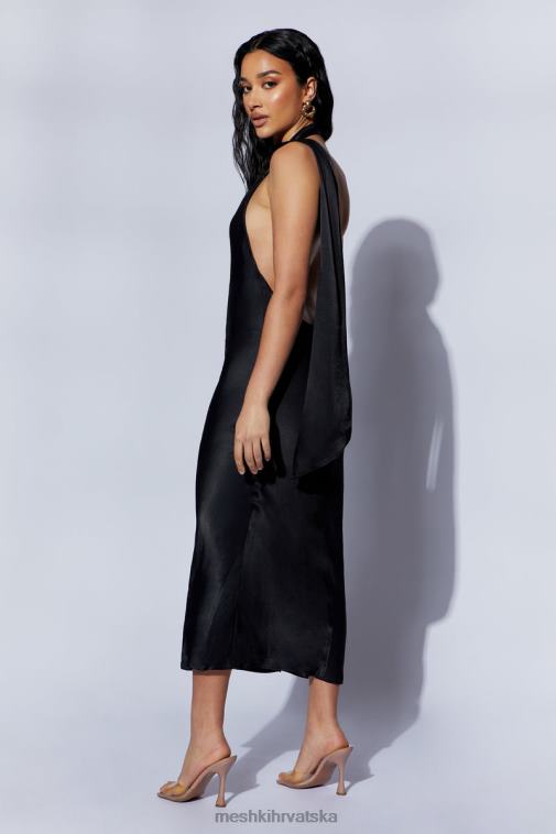 Meshki astrella haljina srednjeg kroja s omotom oko vrata XH4NH449 odjeća crno