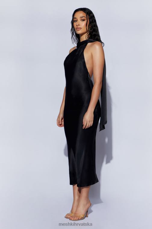 Meshki astrella haljina srednjeg kroja s omotom oko vrata XH4NH449 odjeća crno