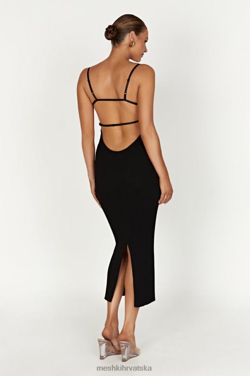 Meshki avalon midi haljina bez leđa XH4NH417 odjeća crno